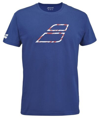 Мужская теннисная футболка Babolat Exercise Big Flag Tee Men - небесный