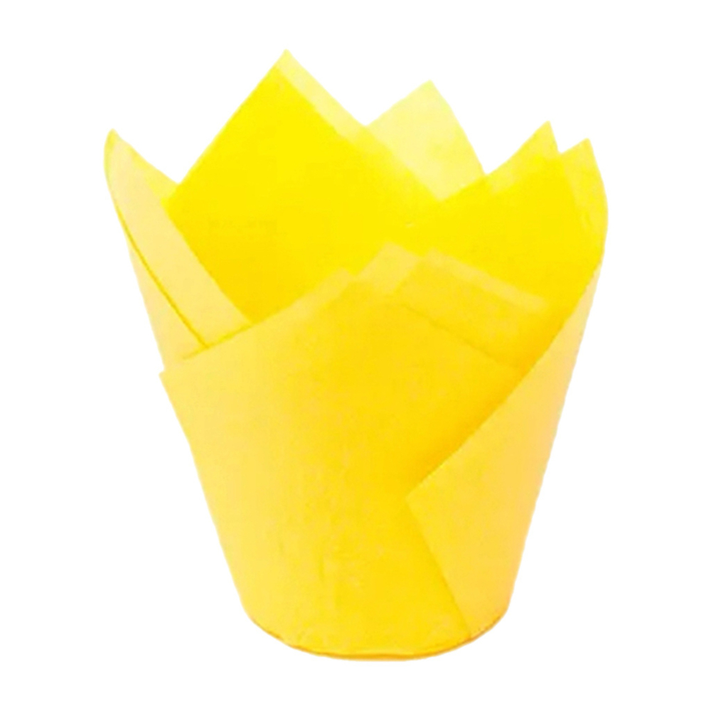 Капсулы-тюльпаны для капкейков 90х50 мм Желтые ( Yellow ) 10 шт