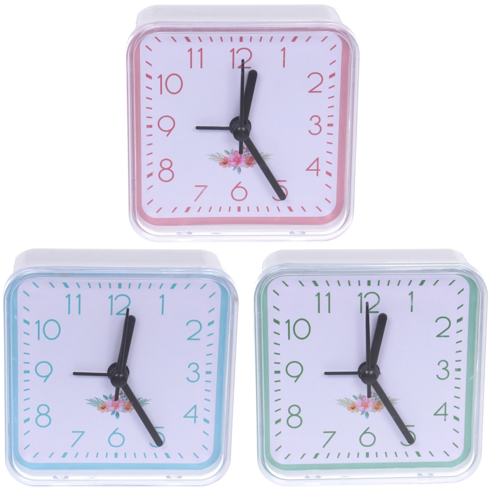 Будильник «Глори» 7,5*7,5*3см, микс цветов