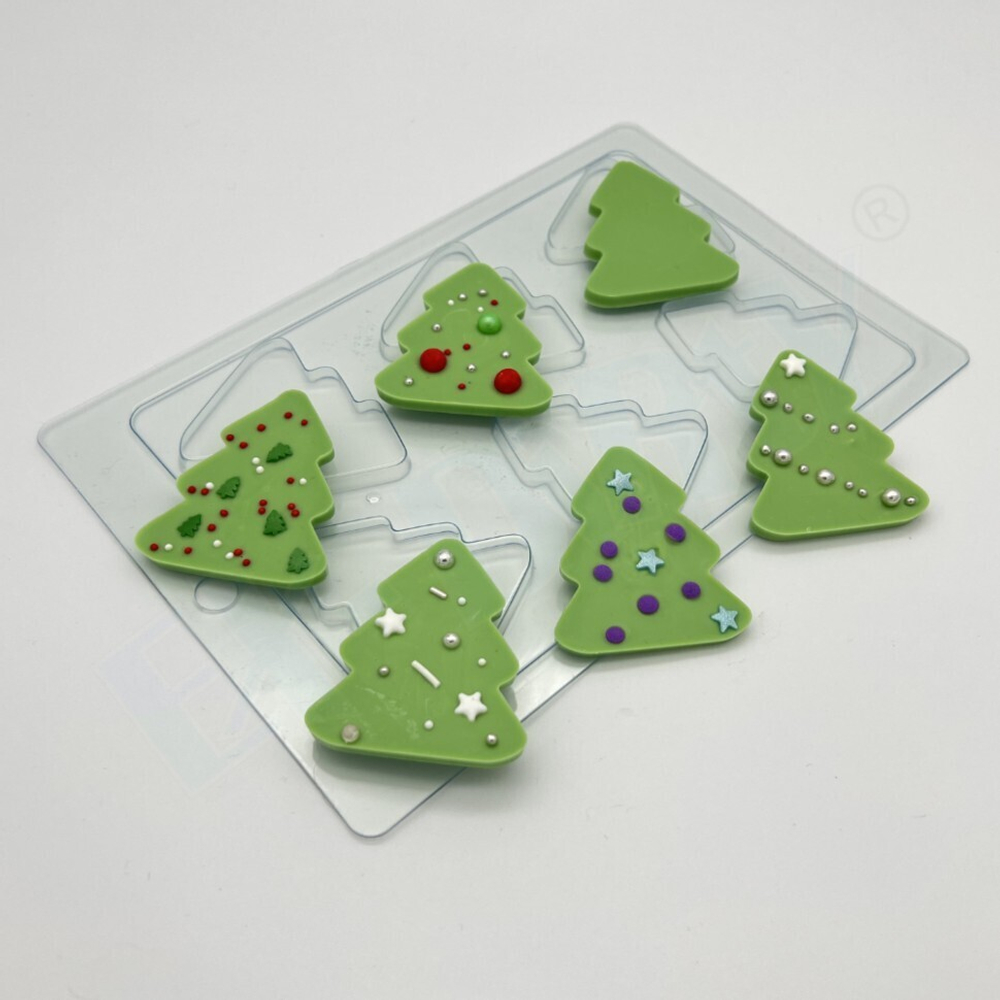 Форма для шоколада пластиковая Плоские елочки