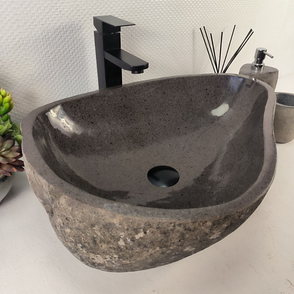 Каменная раковина из речного камня RS-05460 (57*42*15) 0857 из натурального камня