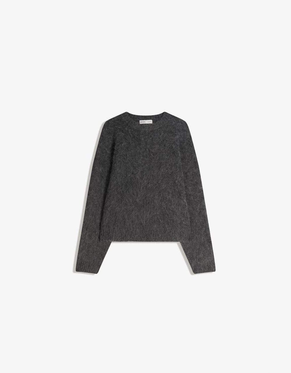 BERSHKA CВИТЕР, ТЕМНО-СЕРЫЙ