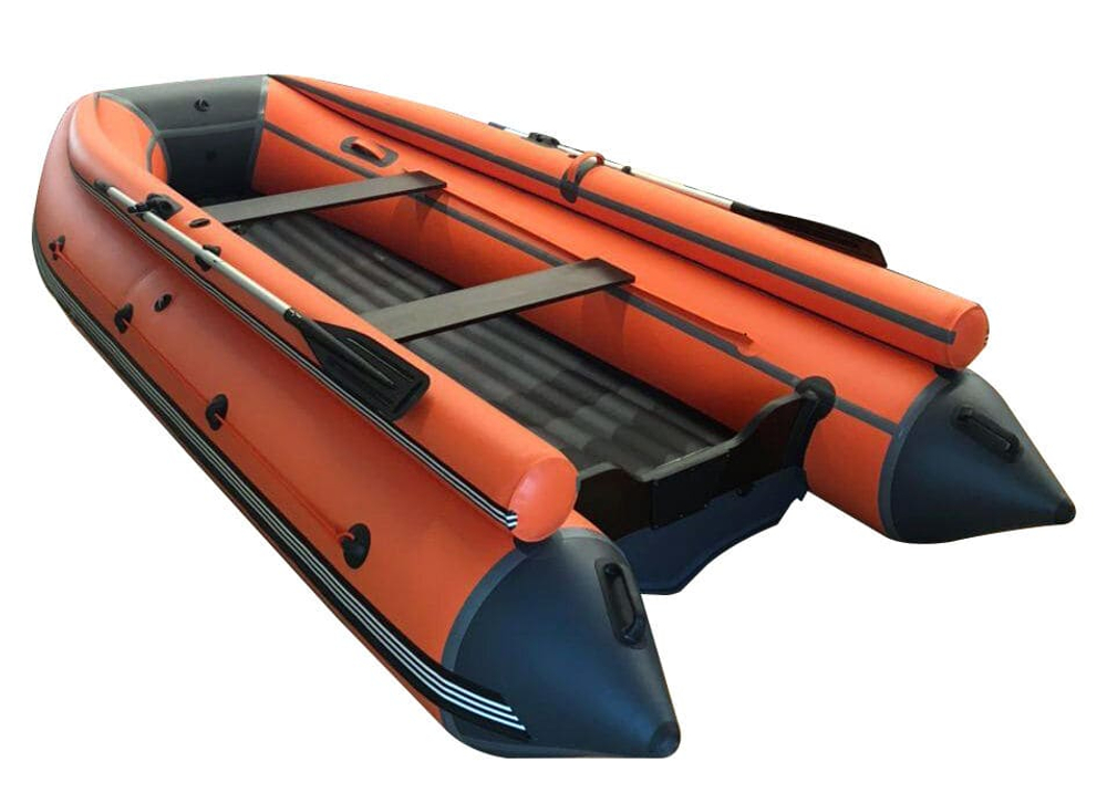 Лодка ПВХ ORCA 380 НД с фальшбортом оранжевый/черный