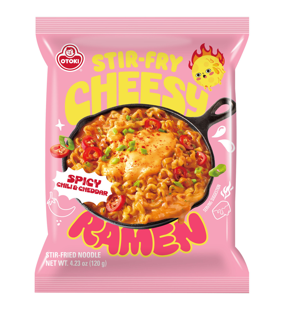 Корейская лапша быстрого приготовления рамен Cheesy Ramen острый Чеддер, 4 шт по 120 гр, корейская еда