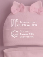 Осенняя шапка для девочки с ушками и снуд