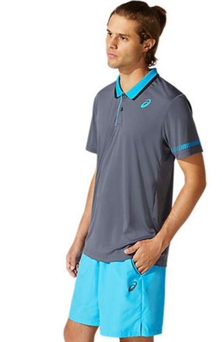 Мужское теннисное поло Asics Padel M Polo Shirt - серый