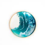 Деревянный круглый сервировочный поднос Art of Siberia для подачи с эпоксидной смолой. WS16