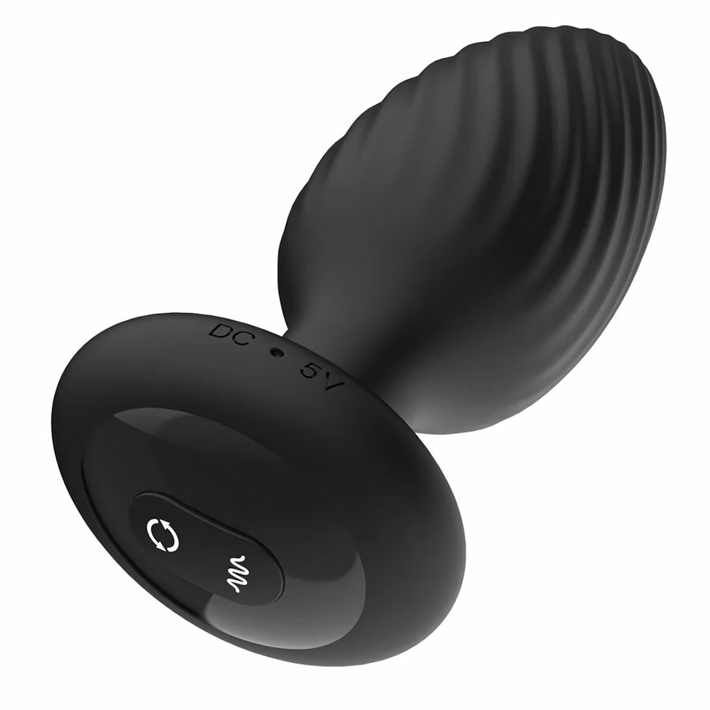 Черная анальная вибровтулка Nexus Tornado Medium с функцией вращения (Цвет: черный)