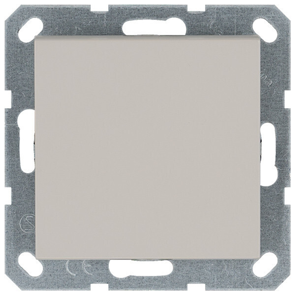 Выключатель одноклавишный проходной 10A 250V~ с накладкой, цвет Тауп