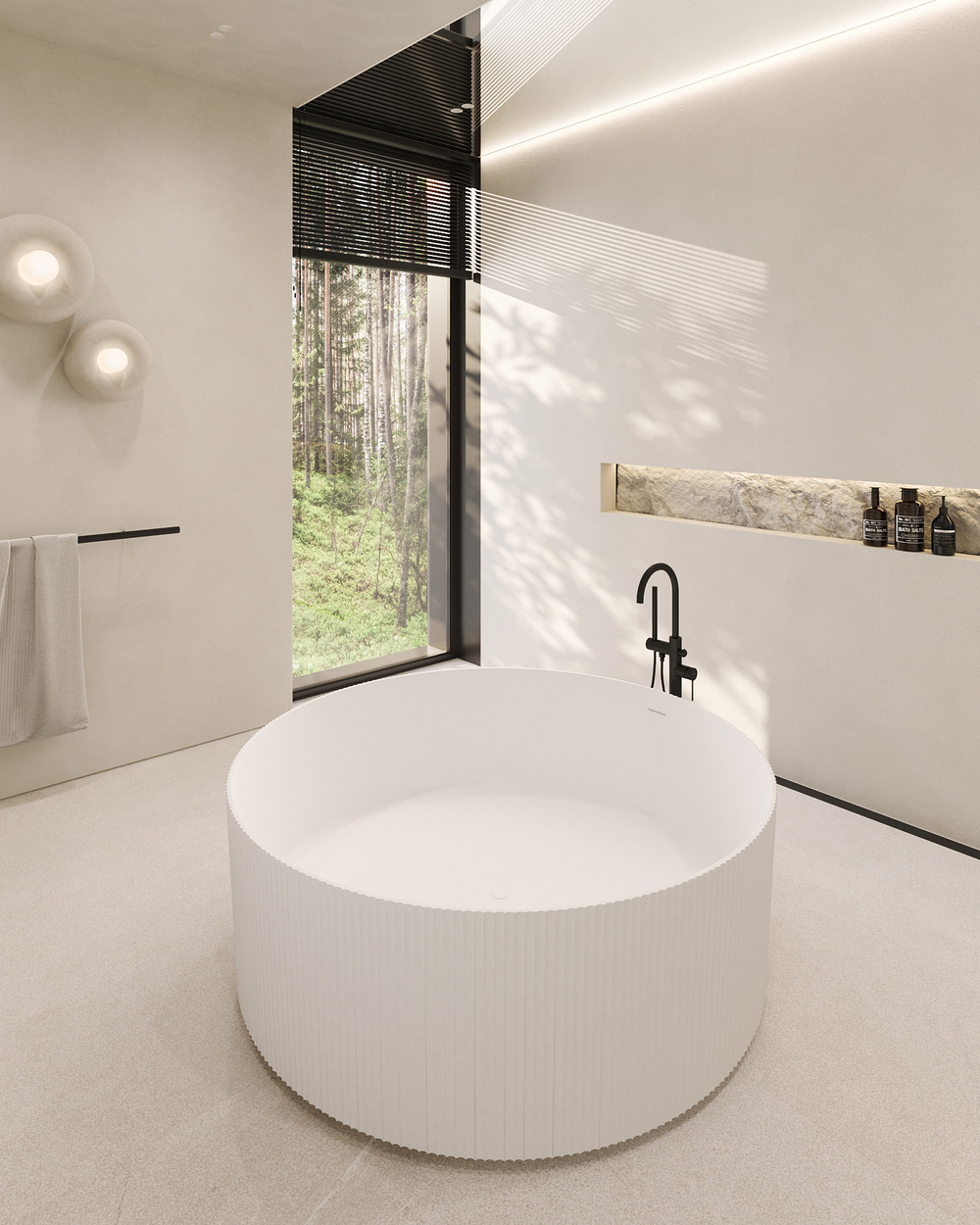 Ванна из искусственного камня ABBER Stein AS9679 белая матовая