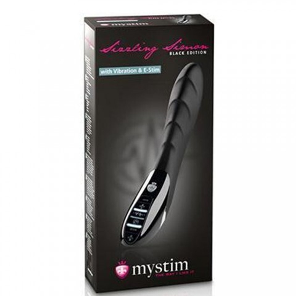 MYSTIM Вибратор с электростимуляцией Sizzling Simon черный выпуск