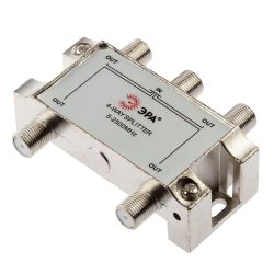Делитель ТВ ЭРА D-F-SAT-04 4 ответвления под F разъём 5-2500 МГц упаковка 1 шт