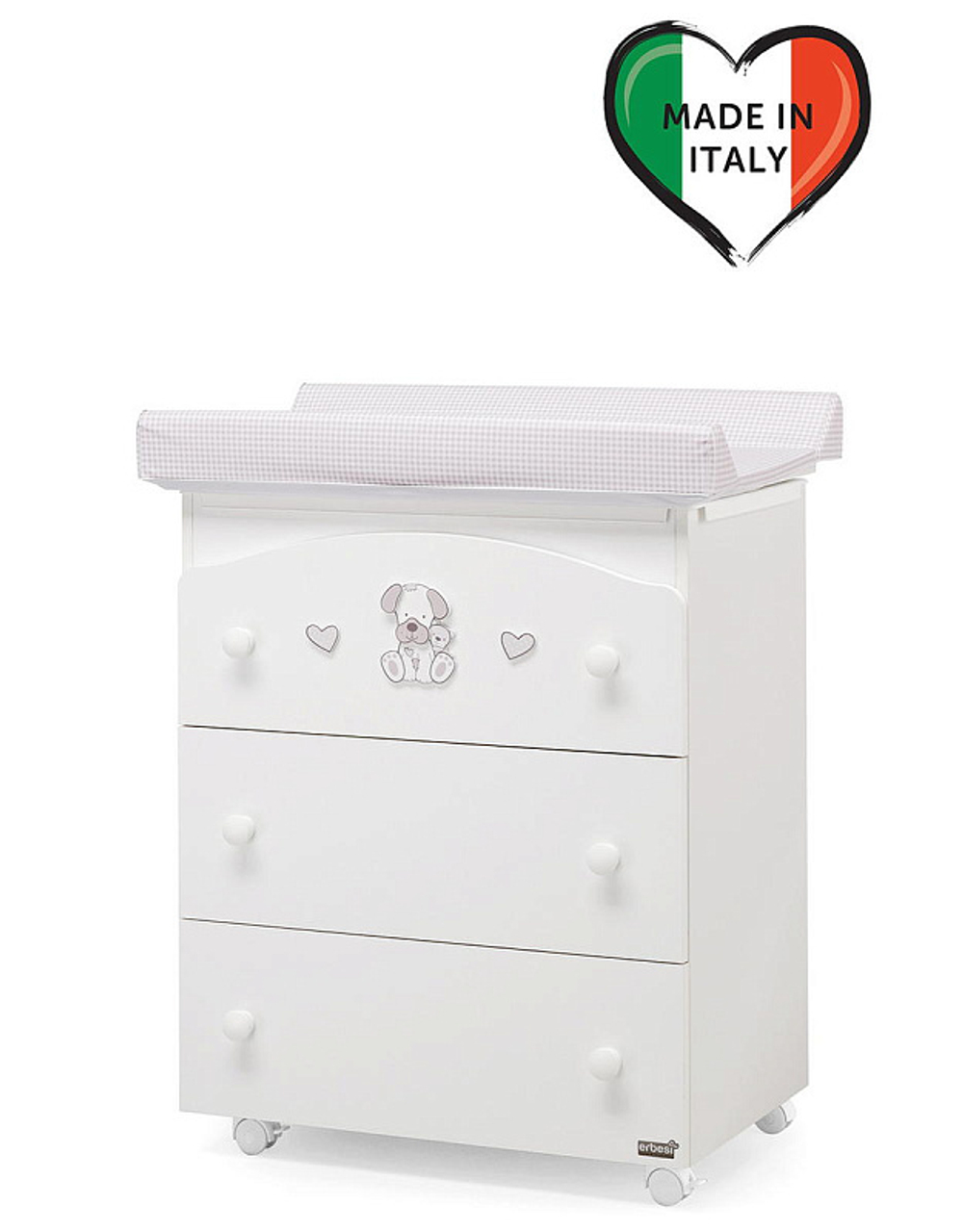 Пеленальный комод Erbesi Lucky белый/песочный