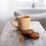 Деревянная кружка  с ручкой из цельного куска древесины кедра для чая, пива и других напитков 300 мл. C60