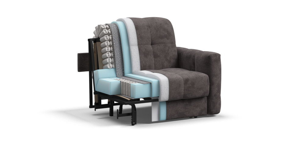 Босс Слип кресло-кровать Велюр Алькантара серый