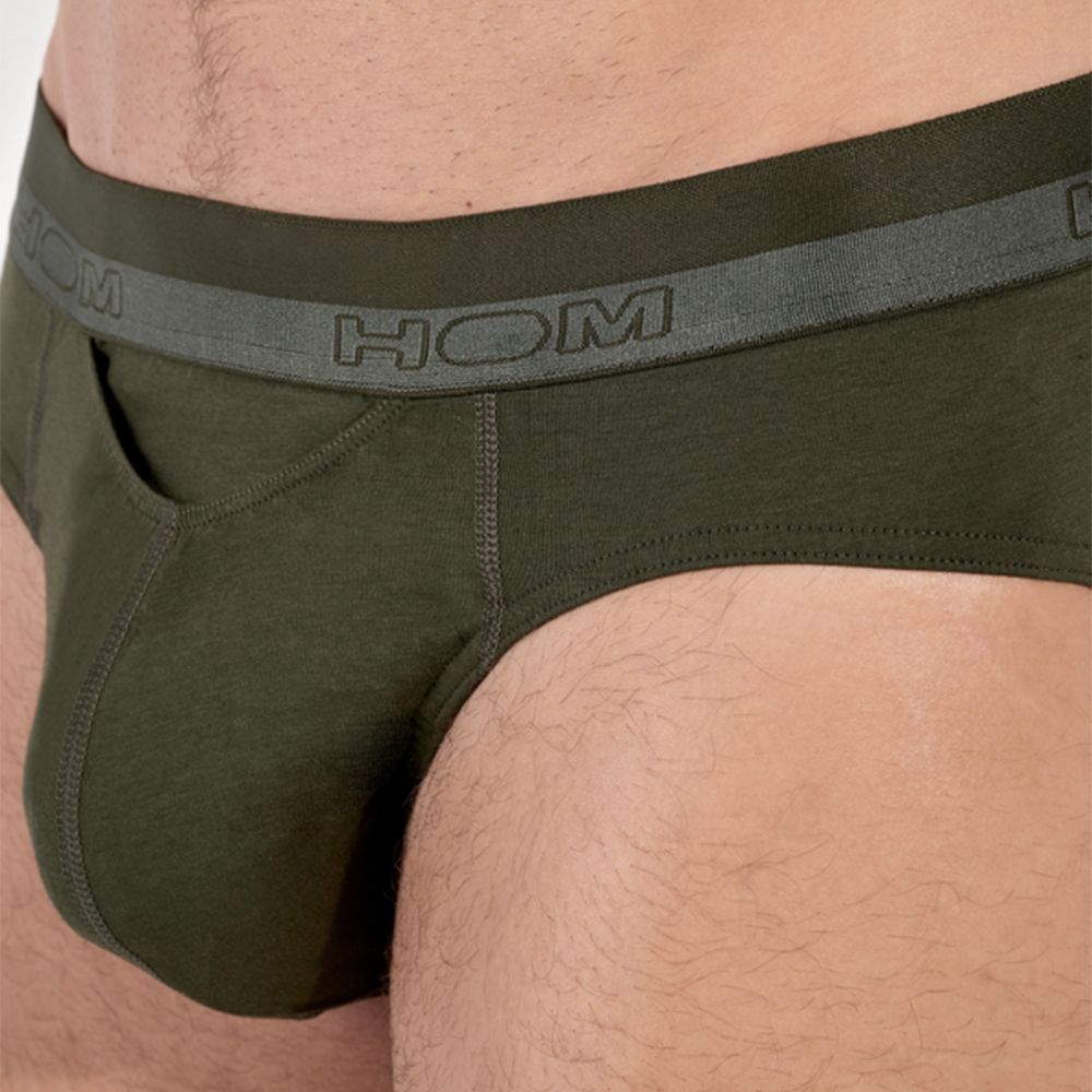 Мужские трусы брифы хаки HOM HO1 35-9521-00DK