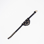 Черный чокер с клепками и золотистой фурнитурой (Цвет: черный с золотистым)