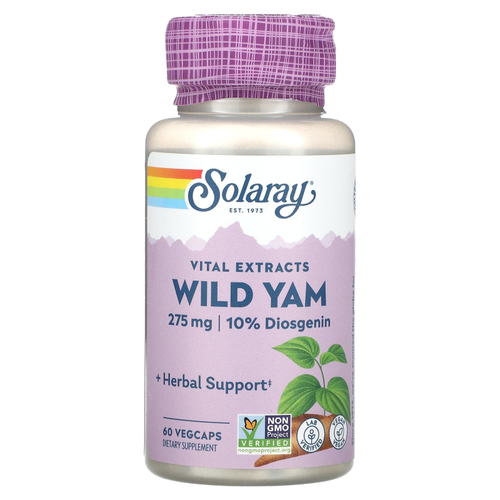 Solaray, Vital Extracts Wild Yam, 60 вегетарианских капсул