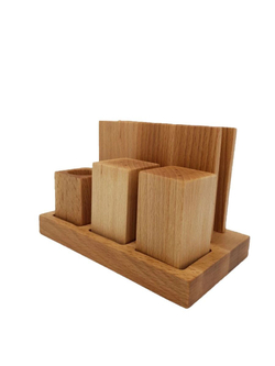 Набор для специй из бука "Рустик", 3 предмета+салфетница, PPwood