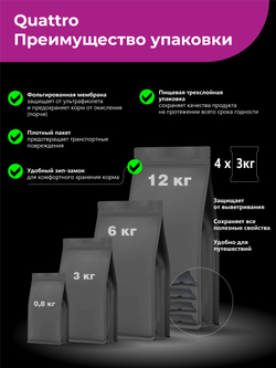 Quattro корм для щенков породы Мальтийская болонка, с говядиной, 6 кг, QUATTRO
