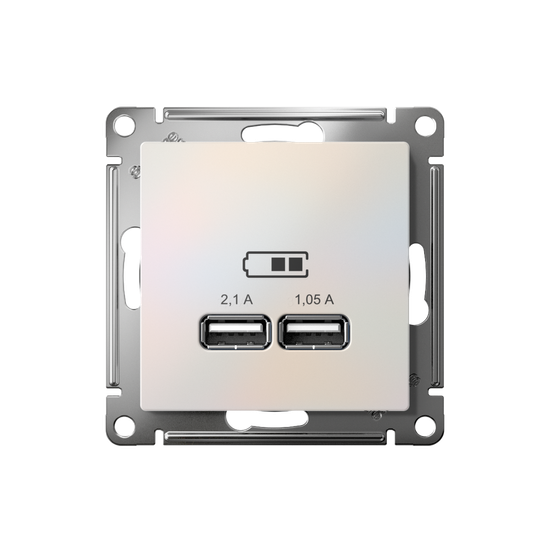 Розетка USB AtlasDesign тип A+A 5В 1х2.1А 2х1.05А механизм жемчуж. SE ATN000433