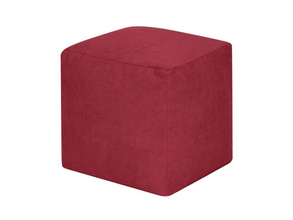 Пуф Куб велюр бордовый