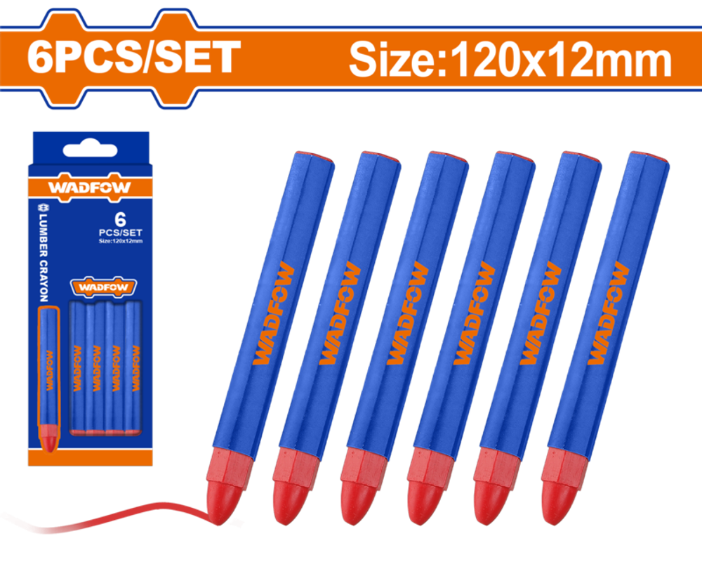 Разметочные мелки (красный) 6 шт (120) WADFOW WMB4506
