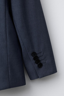 ZARA БЛЕЙЗЕР ИЗ РЕЛЬЕФНОЙ ТКАНИ, ВЫЦВЕТШИЙ СИНИЙ