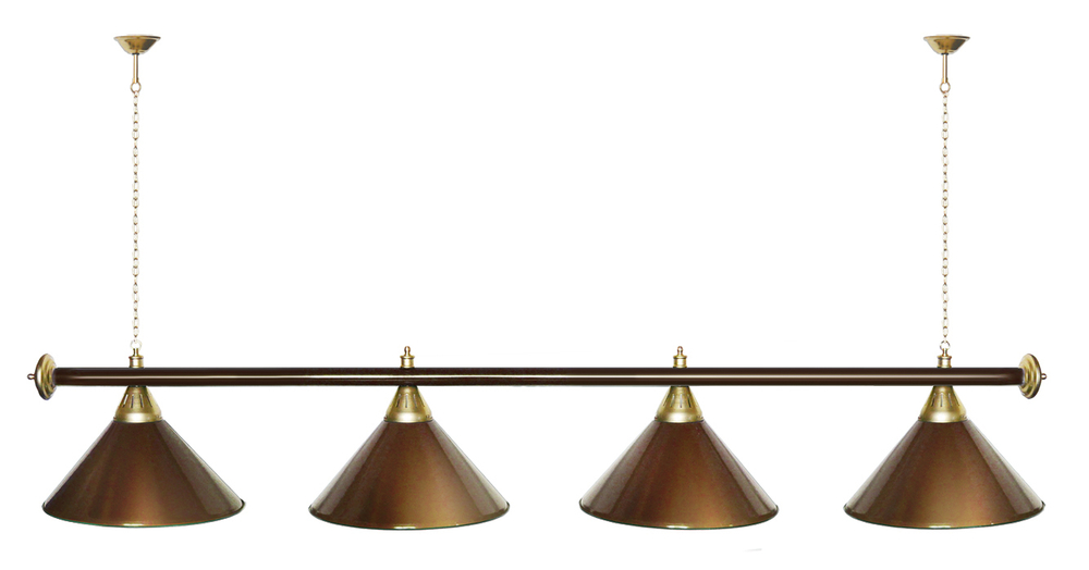 Лампа STARTBILLIARDS 4 пл. (плафоны зеленые,штанга золотая,фурнитура золото)