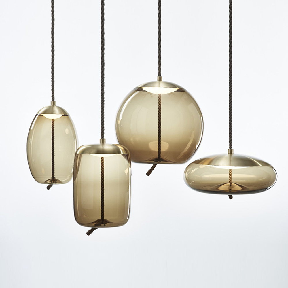 Pendant design lamp  Knot Cilindro by Brokis (Cognac)