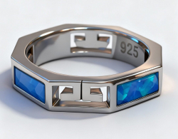 Кольцо ювелирное из серебра 925 пробы ,вставка опал