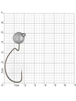 Джиг-головка для рыбалки BKK на офсетном крючке Silent Chaser - 1X - EWG Round Head, размер крючка 3/0, вес 10,5г, 3 шт.