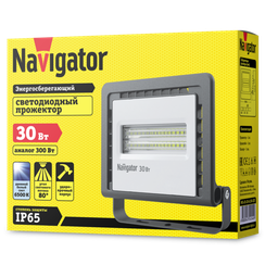 Прожектор светодиодный Navigator 30W NFL-01 6500К 2400Лм IP65 черный 31345