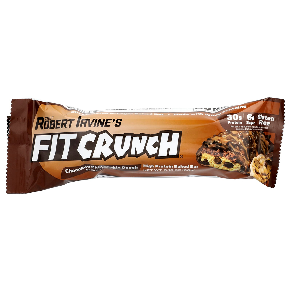 FITCRUNCH, Запеченный батончик с высоким содержанием протеина, тесто для шоколадного печенья, 12 батончиков, 88 г (3,1 унции)
