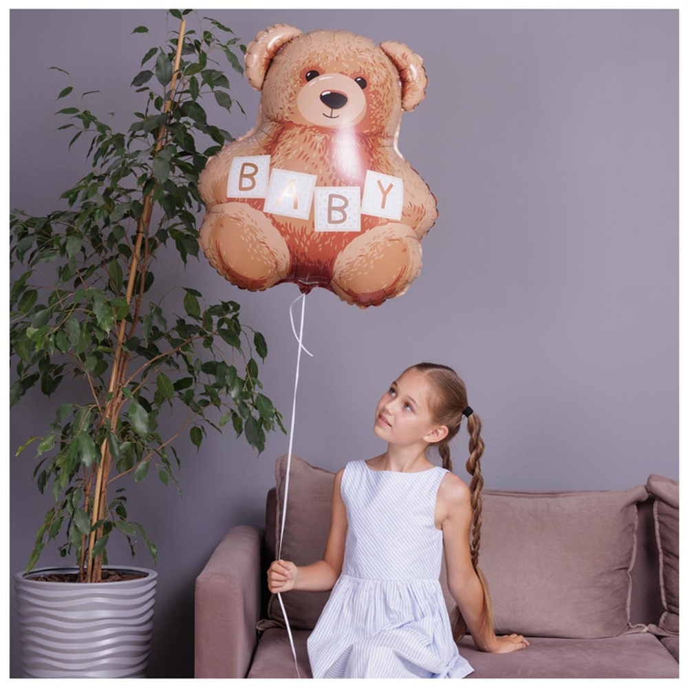 Фольгированный шар-фигура «Мишка BABY», 61 см