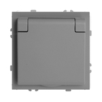 Розетка 1-местная с крышкой с защ. штор, STEKKER, б/з, 250В, 16А, серия Эмили, RST16-5113-10, платиново-серый, soft touch 49956