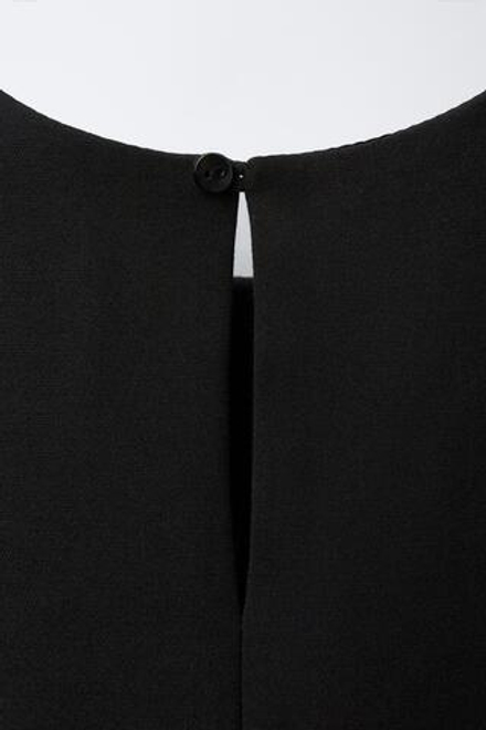 ZARA ПЛАТЬЕ С ЦВЕТАМИ 3D И КОНТРАСТНОЙ ОТДЕЛКОЙ, ЧЕРНЫЙ