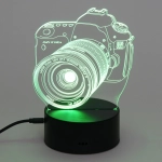 Светильник ночник «3D-Фотоаппарат» на пластиковой подставке, с включателем USB