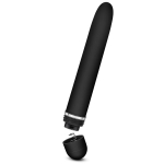 Черный классический вибратор Luxuriate - 17,8 см. (Цвет: черный)