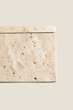 ZARA HOME МРАМОРНЫЙ ЯЩИК ДЛЯ ХРАНЕНИЯ, БЕЖЕВЫЙ