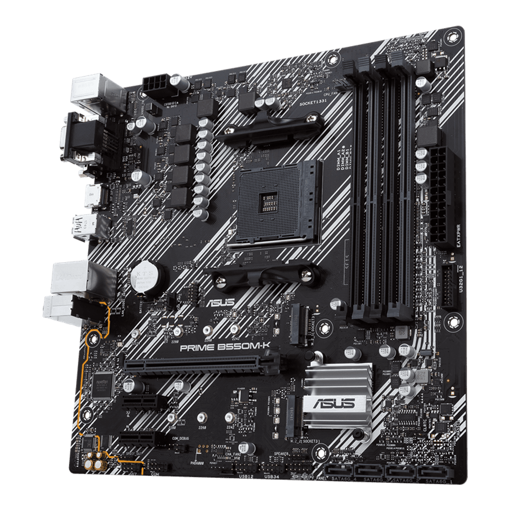 Материнская плата ASUS PRIME B550M-K  AM4 4xDDR4 4xSATA3 RAID 2xM.2 DVI-D D-Sub HDMI mATX