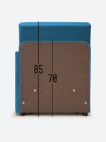 Кресло-кровать "Миник" с левым подлокотником, под правую руку, велюр Dream Denim