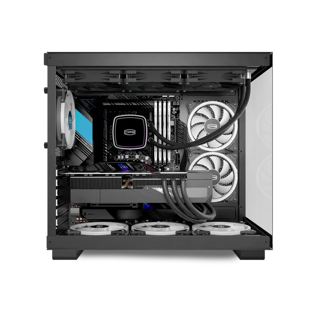 Корпус PCCooler C3T500 ARGB BK ATX/MATX/ITX USB3.1 Gen 2 Type-C, USB3.0, USB2.0, 6xFAN ARGB included (1x сзади, 2x сбоку, 3x снизу ), Black