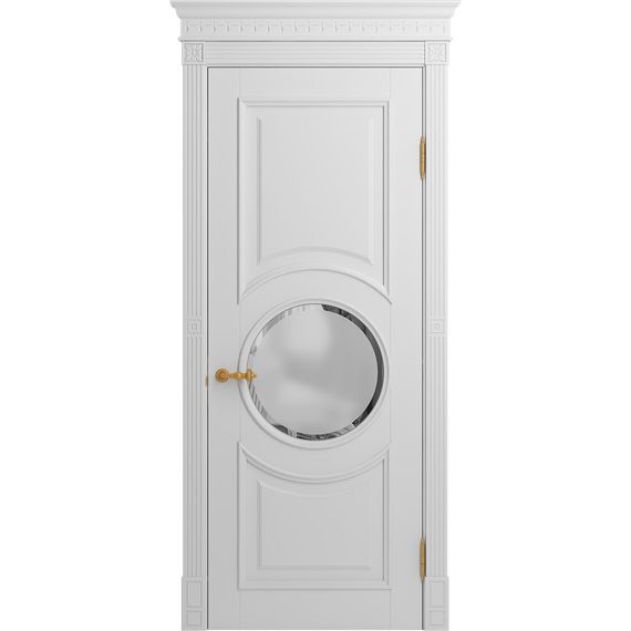Межкомнатная дверь массив бука Viporte Лацио Амбиенте белая эмаль остекление 4