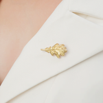 Брошь «Лист дуба» из лимонного золота Артикул: 04-0226-00-000-1130-02