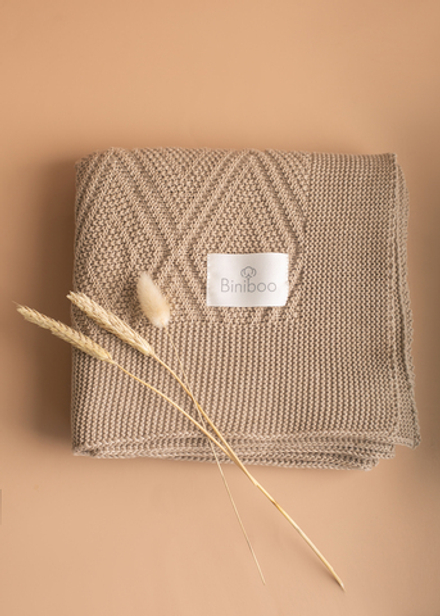 Плед вязаный Classic Biniboo капучино