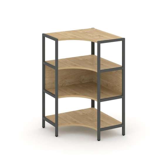 Shelf System Односекционный угловой стеллаж трехярусный SN.STMU-311 Тиквуд Светлый/Металл Антрацит 8