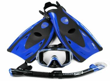 Набор маска+трубка и ласты в сумке TUSA Sport UP-3521QB Black Series синий