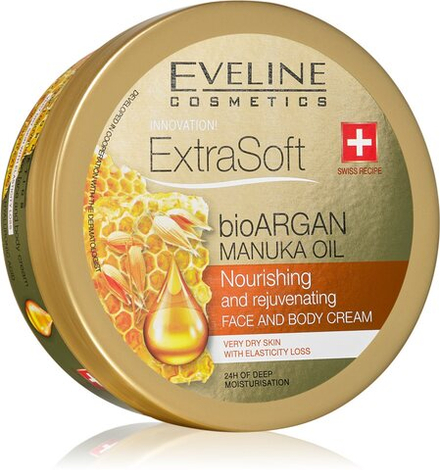 Eveline Cosmetics Extra Soft - увлажняющий крем для лица и тела с аргановым маслом /   175  ml  / GTIN 5901761965360