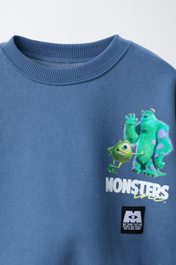 ZARA ТОЛСТОВКА С ПРИНТОМ КОРПОРАЦИЯ МОНСТРОВ © DISNEY PIXAR, СИНИЙ
